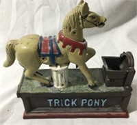 Vintage Trick Pony Cast Iron Bank