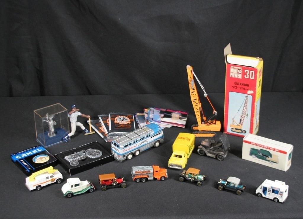 Collection of Mini Cars and Baseball Cards