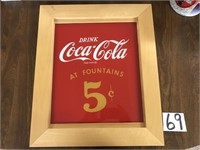 Coca-Cola Framed Fountain Drink Wall Hanging