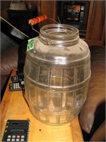 Old, glass pickle/cracker jar
