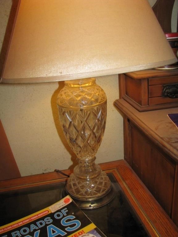 Glass lamp with shade