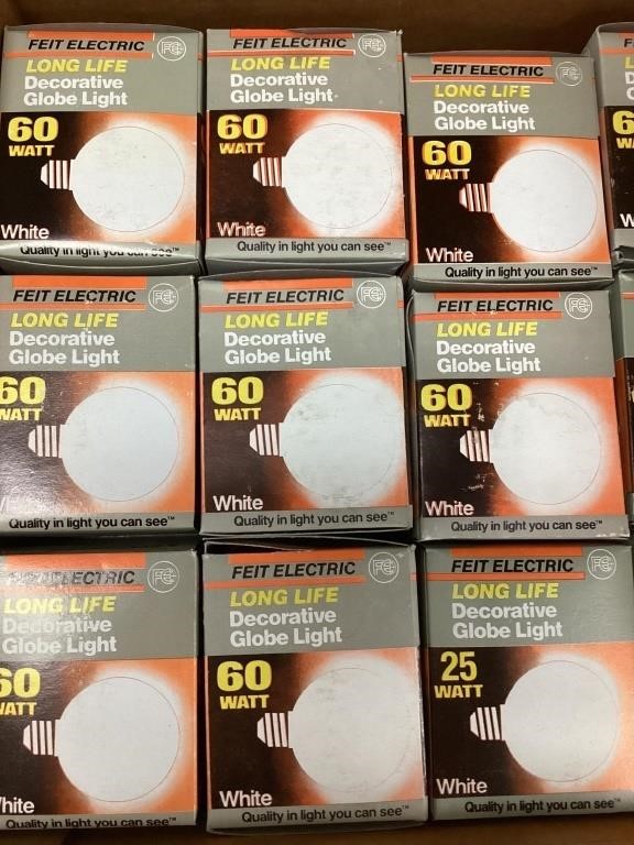 LOT OF 24 60W Globe Light Bulbs