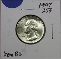 1947 Washington Quarter Gem BU