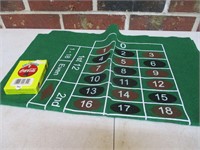 Roulette Table Top Mat & Coca Cola Deck of Cards