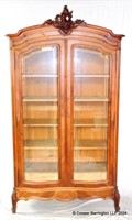 Antique French Lous XV Walnut Glazed Bookcase/