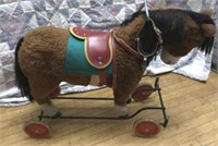 Vintage German Steiff Horse on Wheels Riding Toy