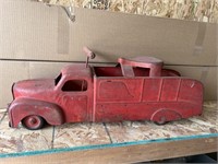 Vintage Ride on Metal toy fire truck