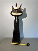 HALLOWEEN BLACK CAT WITCH DECOR 48'' TALL