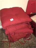 Set of (6) Red Chair Cushions