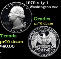 Proof 1979-s ty 1 Washington Quarter 25c Grades GE