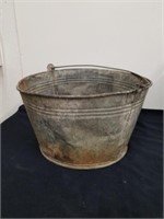 Old garden art bucket 14 x 9 in