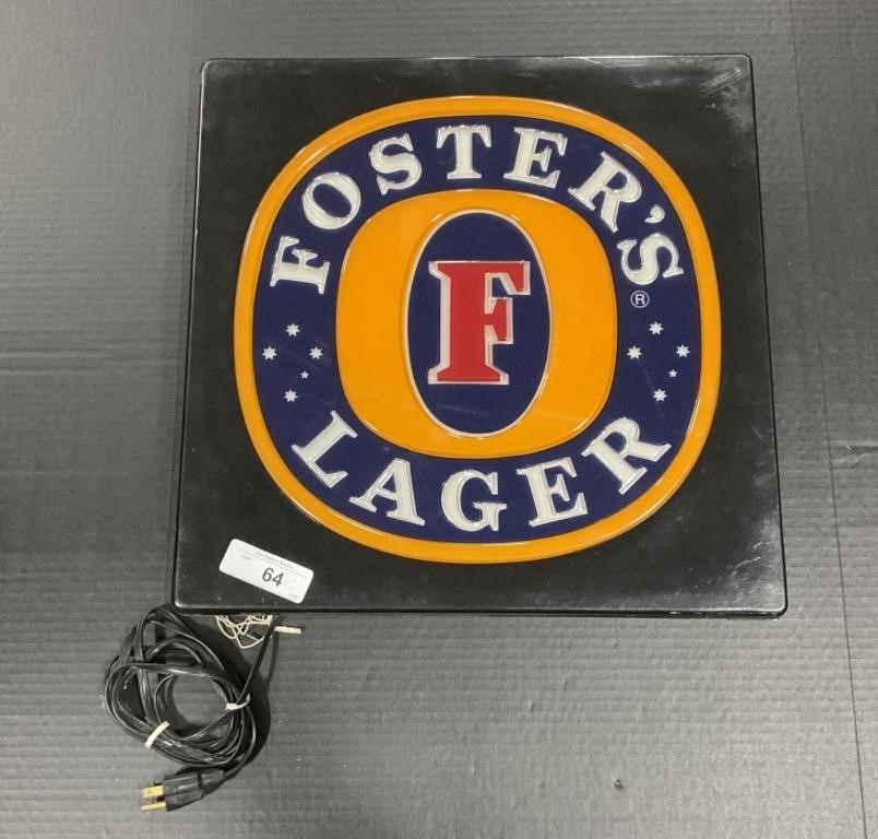Advertising Foster’s Lager Beer Sign.