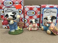 3-Vintage Mary's Moo Moo Figurines