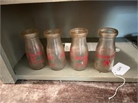 4-Escanaba 1/2 Pint Milk Bottles