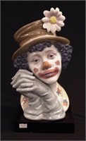 Lladro Jester/Clown figurine on timber stand