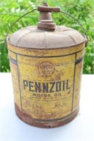 Early Rare PENNZOIL Motor Oil 5 Gallon Metal Sign