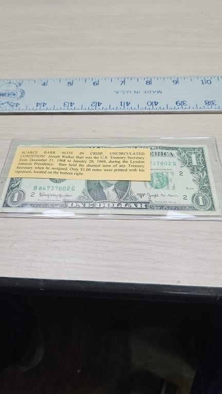 1963 barr note dollar bill