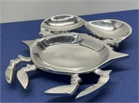 Silver Tone Crab Platter