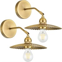 TERLEENART Metal Aged Brass Wall Sconce Set of 2