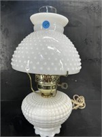 MILK GLASS HOBNAIL TABLE LAMP