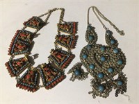 (2) Vintage Turquoise Necklaces Lot