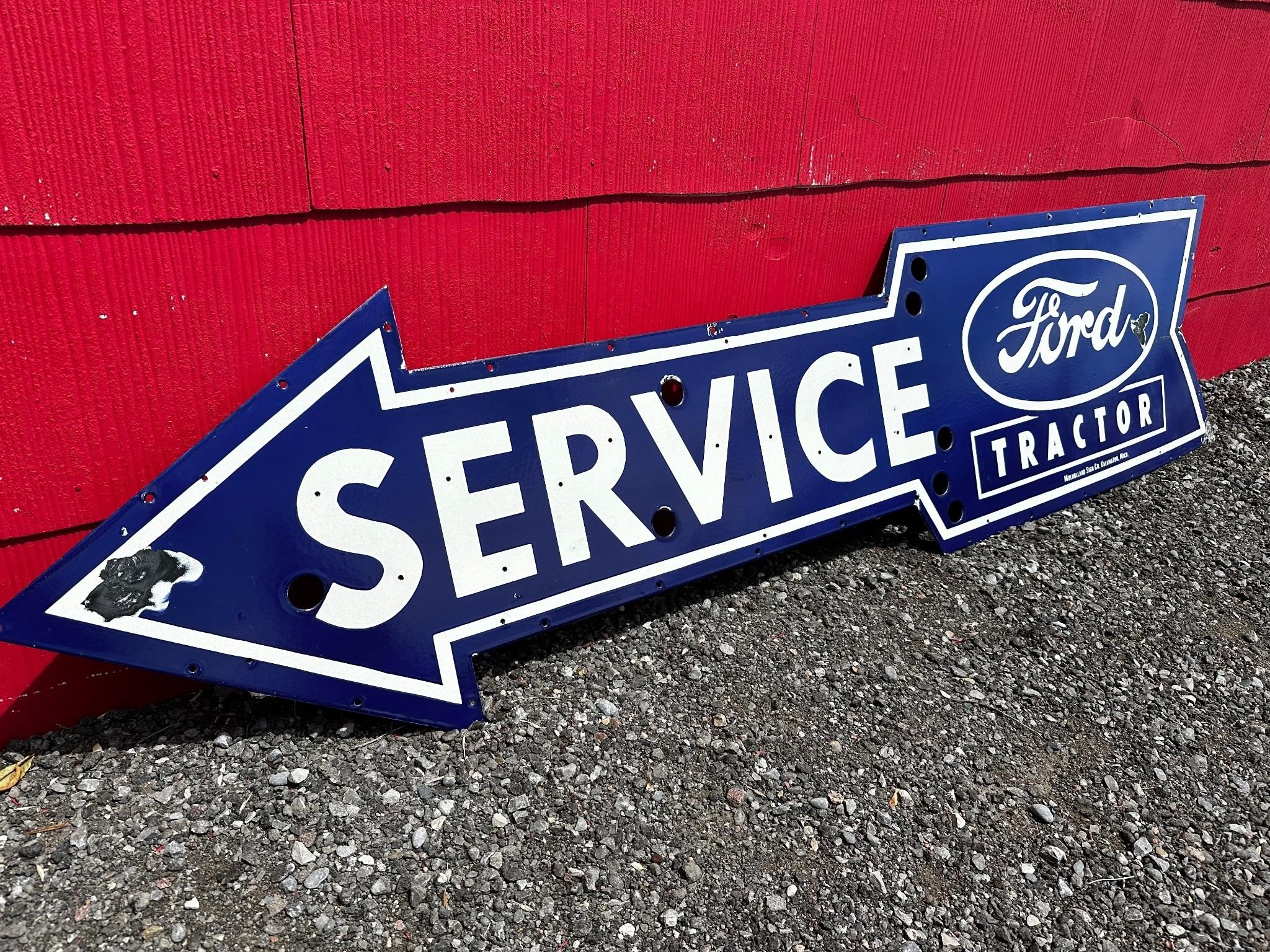 80 x 20” Porcelain Ford Tractor Service Sign