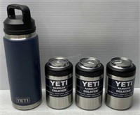 Yeti 26Oz Bottle+3 12Oz Can Insulators - Like NEW