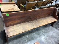 pine antique parlor bench 6'-2" long 16" bench ht
