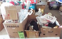 (4) Boxes of decorative items including picture
