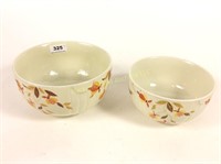 Two Hall's Fall Leaves Mixing Bowls