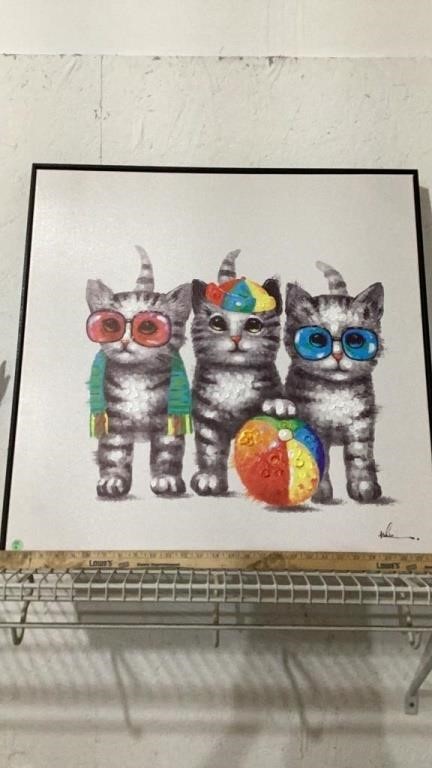 Cat painting (28.5”x28.5”)