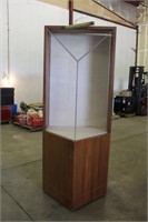 Wood Display Case w/Wheels, Approx 34"x30"x7ft
