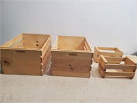 (4) Wood Crates (2) 12" × 17"  & (2)  10" × 6"