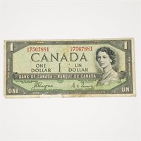 Canadian One Dollar 1954 Devil's Face / Smile