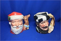 ROYAL DOULTON MUGS - SANTA CLAUS & TRAPPER