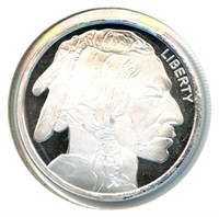 1 troy oz Silver Round - Buffalo Nickel Design,