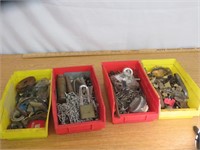 4 Bolt Bins of Misc Hardware & Chain +