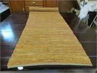 2'6"x14' Leather Flatweave Runner Brown (New)