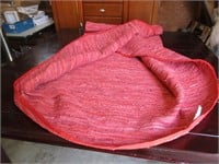 8'x8' Round Leather Flat Weave Red (New)