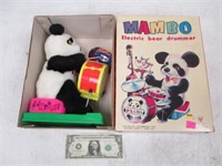 Vintage Mambo Electric Bear Drummer in Box -
