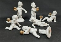 1920s German Porcelain Nude Male Candlesticks