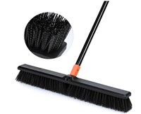 24in Push Broom Outdoor 65in Handle Stiff Bristles