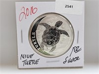 1oz .999 Silv NIUE Turtle $2 Dollars