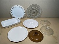 Corningware caserole, glass lids & more