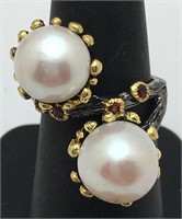 Sterling Silver Cultured Pearl Ring