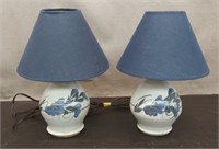 Pair 13" Table Lamps