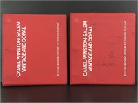 Pair of red Camel-Winston-Salem binders
