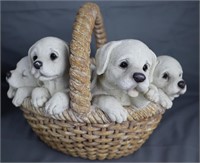 Outdoor Puppy Dogs basket Garden Decor