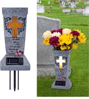 Solar Cemetery Grave Vase with LED