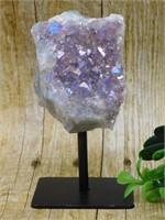 ANGEL AURA AMETHYST DISPLAY ROCK STONE LAPIDARY SP